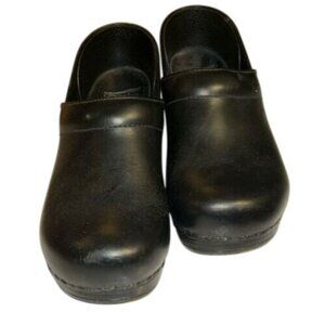 Dansko Womens Black Leather Professional Clogs Slip-Ons Size 40 EU US 9.5-10